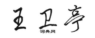 駱恆光王衛亭行書個性簽名怎么寫