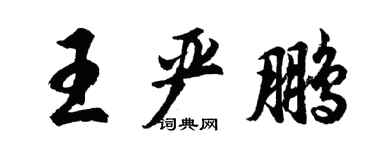 胡問遂王嚴鵬行書個性簽名怎么寫