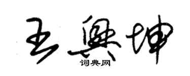 朱錫榮王興坤草書個性簽名怎么寫