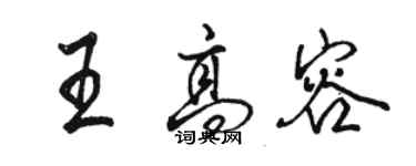 駱恆光王高容行書個性簽名怎么寫