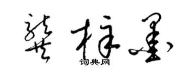 梁錦英龔梓墨草書個性簽名怎么寫