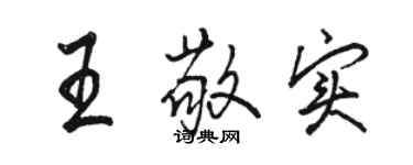 駱恆光王敬實行書個性簽名怎么寫