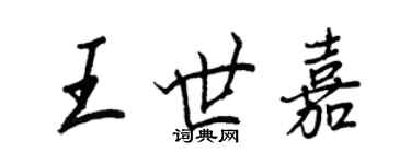 王正良王世嘉行書個性簽名怎么寫