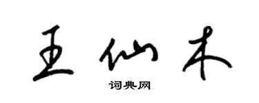 梁錦英王仙木草書個性簽名怎么寫