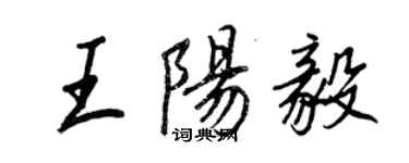 王正良王陽毅行書個性簽名怎么寫