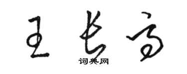 駱恆光王長高草書個性簽名怎么寫