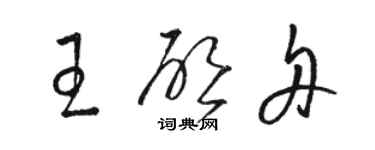 駱恆光王啟舟草書個性簽名怎么寫