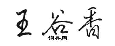 駱恆光王谷香行書個性簽名怎么寫