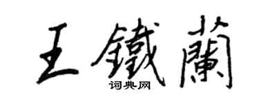 王正良王鐵蘭行書個性簽名怎么寫