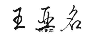 駱恆光王亞名行書個性簽名怎么寫