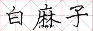 駱恆光白麻子楷書怎么寫