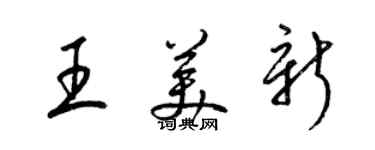 梁錦英王美新草書個性簽名怎么寫