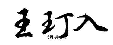 胡問遂王玎入行書個性簽名怎么寫