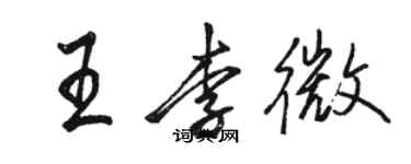 駱恆光王李微行書個性簽名怎么寫