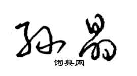 曾慶福孫晶草書個性簽名怎么寫