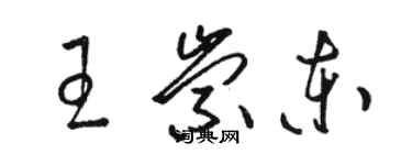 駱恆光王崇東草書個性簽名怎么寫