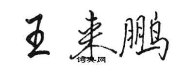 駱恆光王來鵬行書個性簽名怎么寫