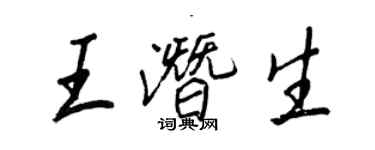 王正良王潛生行書個性簽名怎么寫