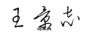 駱恆光王景志草書個性簽名怎么寫