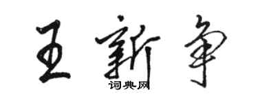 駱恆光王新爭行書個性簽名怎么寫