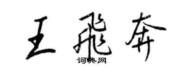 王正良王飛奔行書個性簽名怎么寫