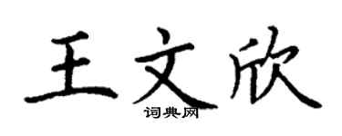 丁謙王文欣楷書個性簽名怎么寫