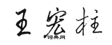 駱恆光王宏柱行書個性簽名怎么寫