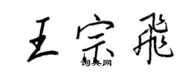 王正良王宗飛行書個性簽名怎么寫