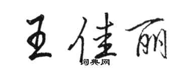 駱恆光王佳麗行書個性簽名怎么寫