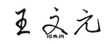 駱恆光王文元行書個性簽名怎么寫