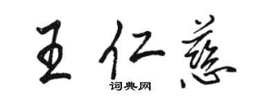 駱恆光王仁慈行書個性簽名怎么寫