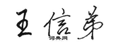 駱恆光王信弟行書個性簽名怎么寫