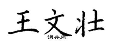 丁謙王文壯楷書個性簽名怎么寫