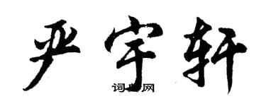 胡問遂嚴宇軒行書個性簽名怎么寫