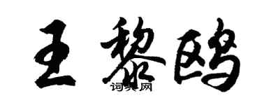 胡問遂王黎鷗行書個性簽名怎么寫