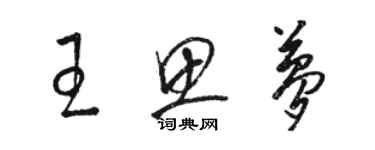 駱恆光王思夢草書個性簽名怎么寫