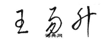 駱恆光王易升草書個性簽名怎么寫