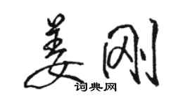 駱恆光姜剛行書個性簽名怎么寫