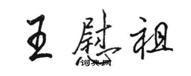 駱恆光王慰祖行書個性簽名怎么寫