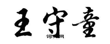 胡問遂王守童行書個性簽名怎么寫