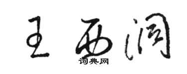 駱恆光王西洞草書個性簽名怎么寫