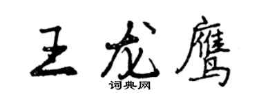 曾慶福王龍鷹行書個性簽名怎么寫