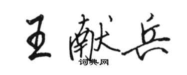 駱恆光王獻兵行書個性簽名怎么寫