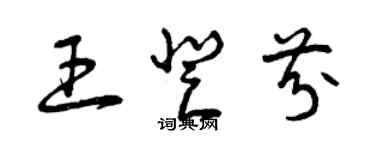 曾慶福王登芬草書個性簽名怎么寫