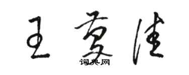 駱恆光王慶佳草書個性簽名怎么寫