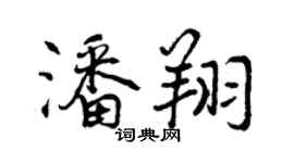 曾慶福潘翔行書個性簽名怎么寫