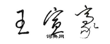 駱恆光王宣豪草書個性簽名怎么寫