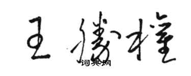 駱恆光王勝權草書個性簽名怎么寫