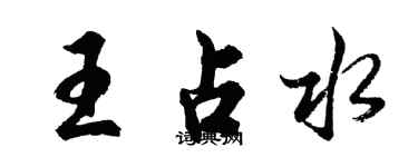 胡問遂王占水行書個性簽名怎么寫