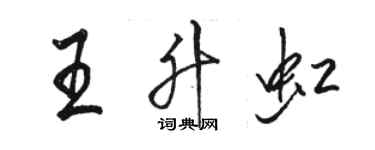 駱恆光王升虹行書個性簽名怎么寫